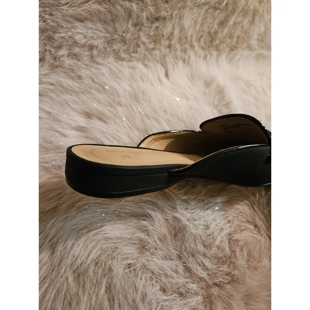 Adrienne Vittadini Saige Black Slip On Tassel Loafer Mule Sz 7.5 Still Online